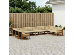 Vidaxl Conjunto De Sofás Para Exterior 10 Unid. Natural E Bege