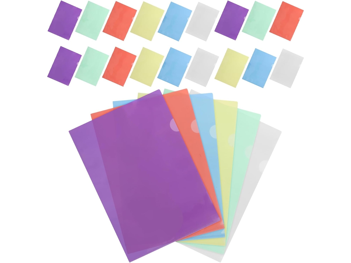 Pacote com 24 Conjunto de Healeved Capas Plásticas Coloridas Tamanho A4 para Documentos, Ideais Organização