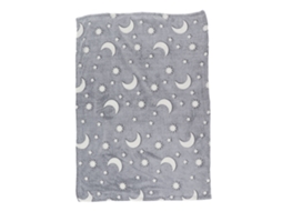 Cobertor Luminoso Duas Faces Poliéster Macio 1.52x1m para Crianças Quarto Cinza