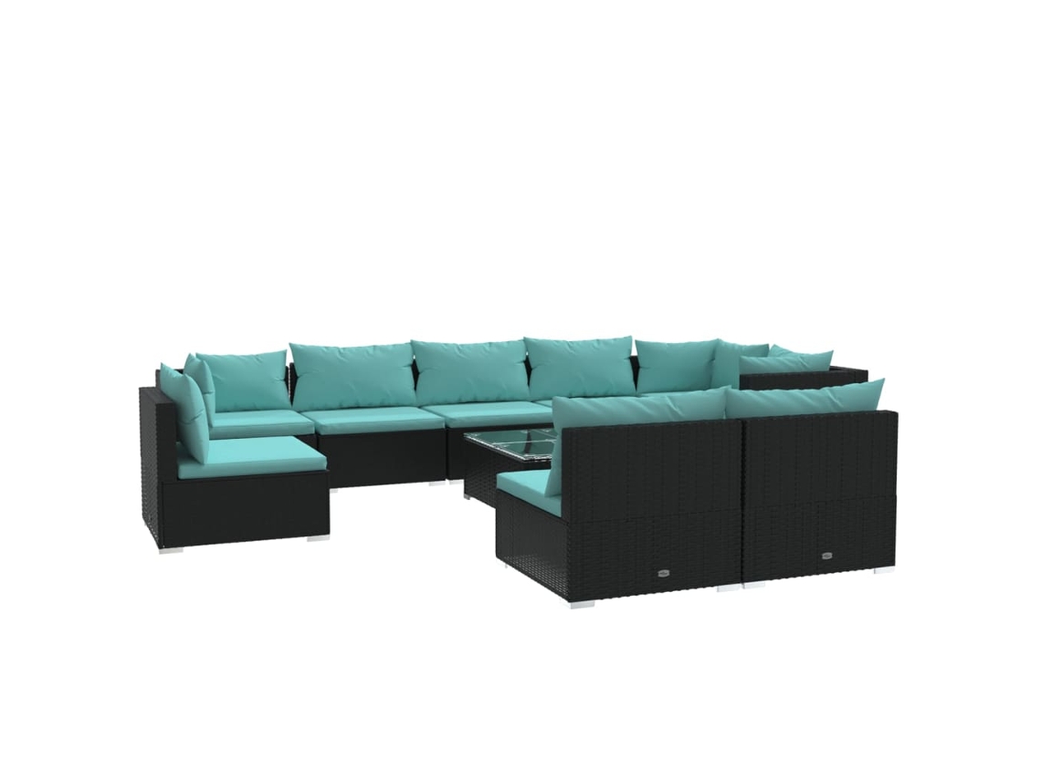 Garden Lounge Set, Garden Lounge Sets Vidaxl Preto Rattan / Vime (n/a)