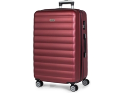 Mala de Viagem Grande ITACA Rígida com 4 Rodas Vermelho (47x75x30 cm - 100 L)