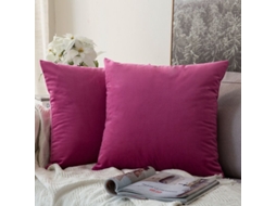 2026-pacote Com 2 Capas De Travesseiro Quadradas De Veludo Macio 45x45 Cm Sem Enchimento, Cor Vermelho-rosa Para Sofá, Cama E Carro