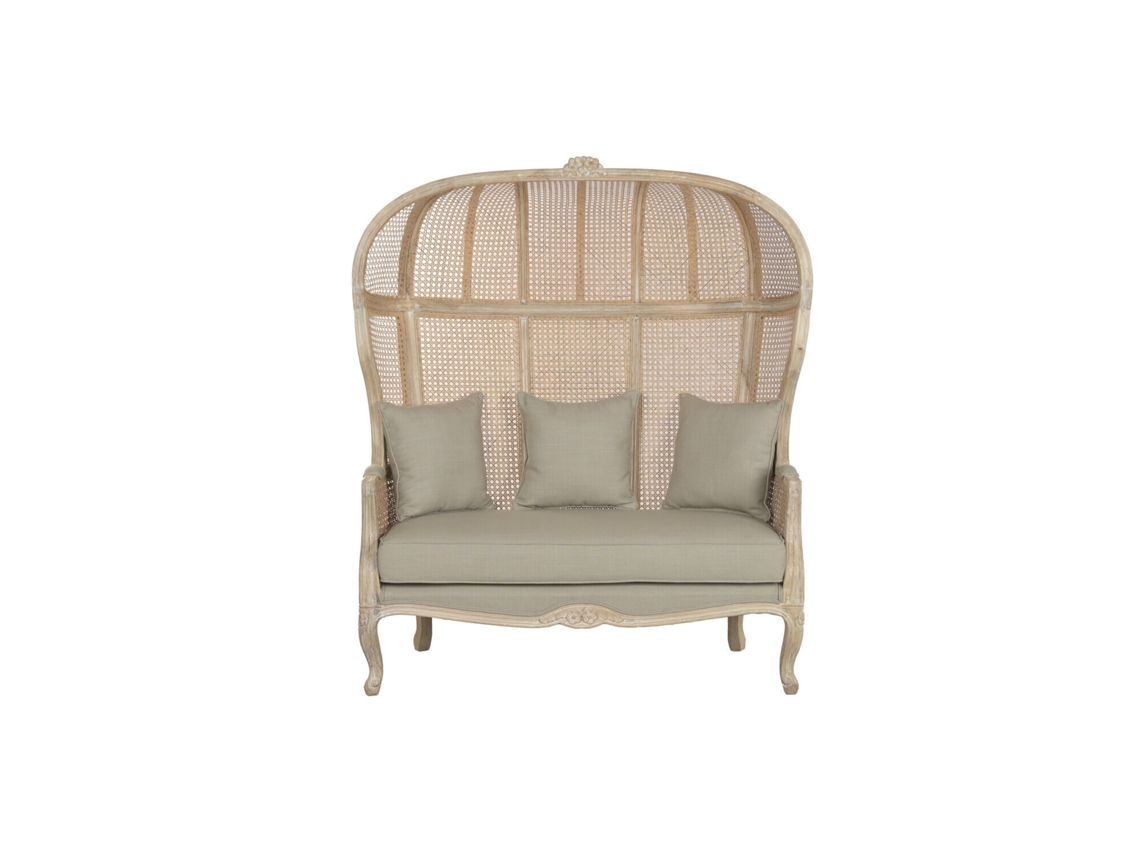 Poltrona ALEXANDRA HOUSE LIVING em madeira com capa dupla de algodão (125x58x155cm)