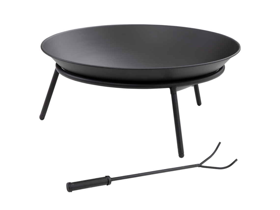 Fogueira Jardim de Ao Ar Livre com Ferro para Varanda Ø 47x21 Cm Preto