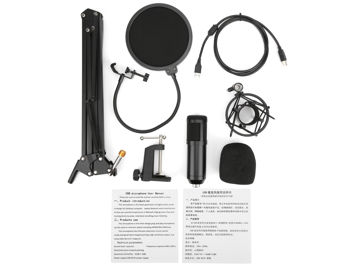 Kit De Micrófono Usb Bm800 Micrófono Condensador Para Grabación Streaming