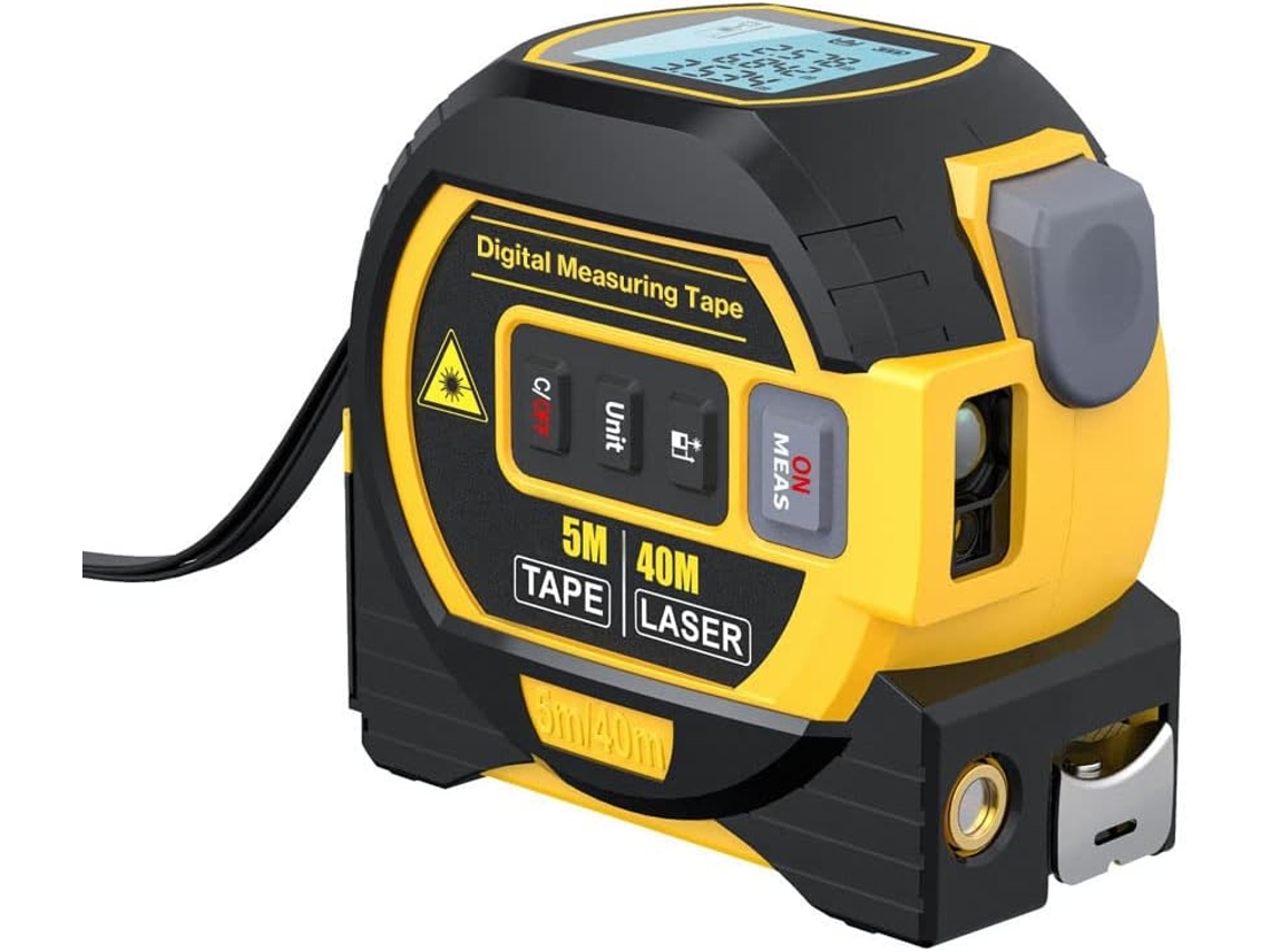 Medidor De Distância 3 Em 1, Fita Métrica, Régua, Display Lcd Com Luz De Fundo, Medidor De Distância Para Construção, 40 M Aquaforge
