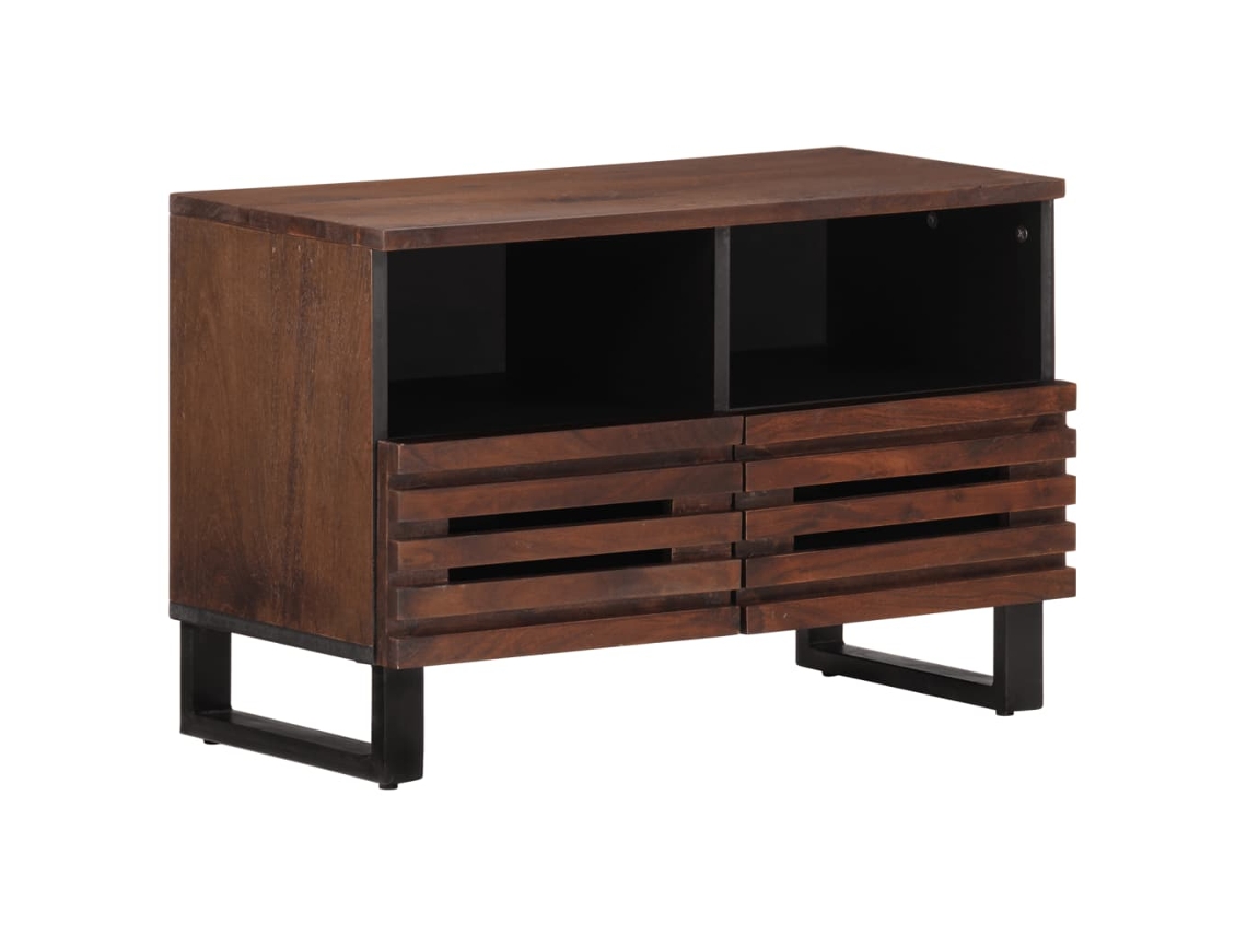 Vidaxl Móvel De Tv 70x34x46 Cm Madeira De Mangueira Maciça Castanho