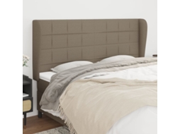 Cabeceira Camapainel De Cabeceira Abas Tecido 203x23x118/128 Cm Cinza Acastanhado Lovely Home
