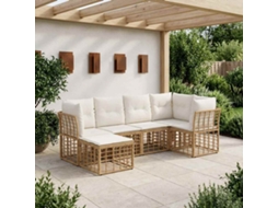 Vidaxl Conjunto De Sofás Para Exterior Natural Poliéster