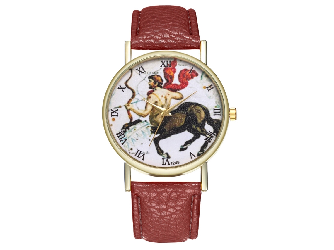 Relógio Centaurus Universal Quartz com Pulseira de Couro para Estudantes (marrom)