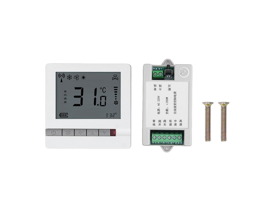Termostato Semi Fio para ventilador/serpentina (com radiofrequência Semi Fio e display LCD)