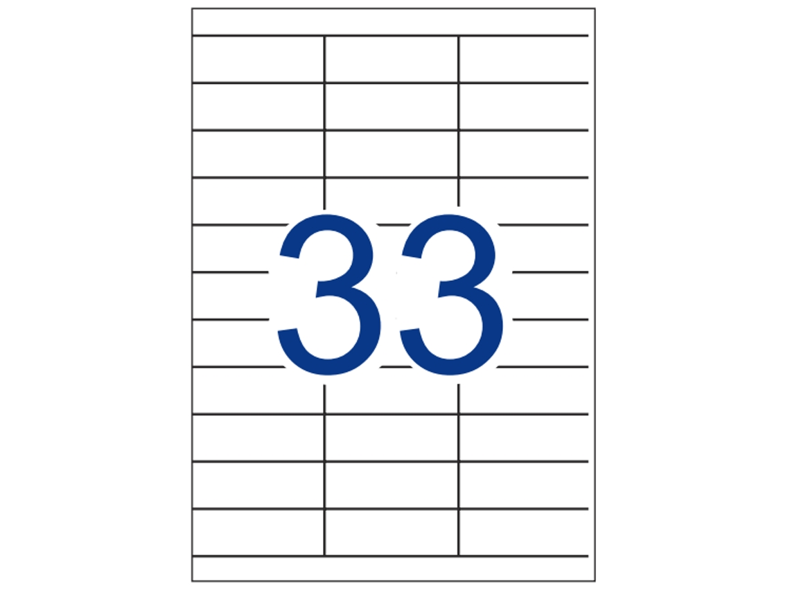Etiquetas Adesivas Multi3 Retas 500 Folhas APLI (Branco - 70 X 25,4 mm)