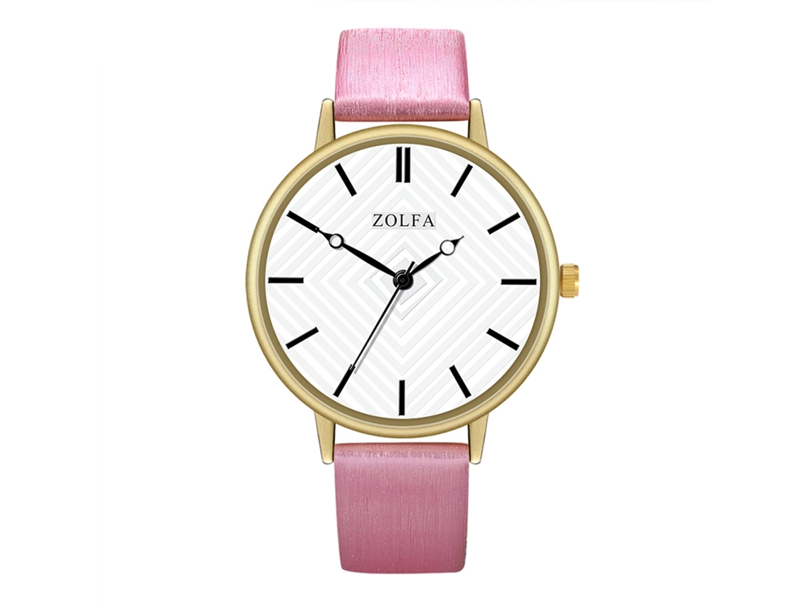 Reloj De Pulsera De Cuarzo Para Hombre Y Mujer Con Dial Redondo (rojo Rosa)