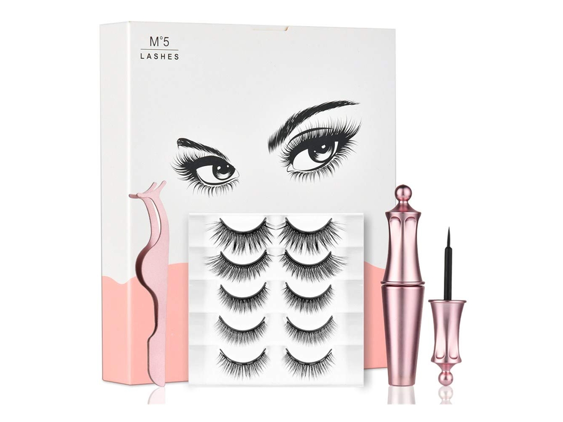 Cálpebras Magnéticas Reutilizáveis, 3d Faux Mink Hair Waterproof Set Com Kit De Eyeliner Magnético Hipoalergénico De 10ml, Fácil De Aplicar Sem Cola