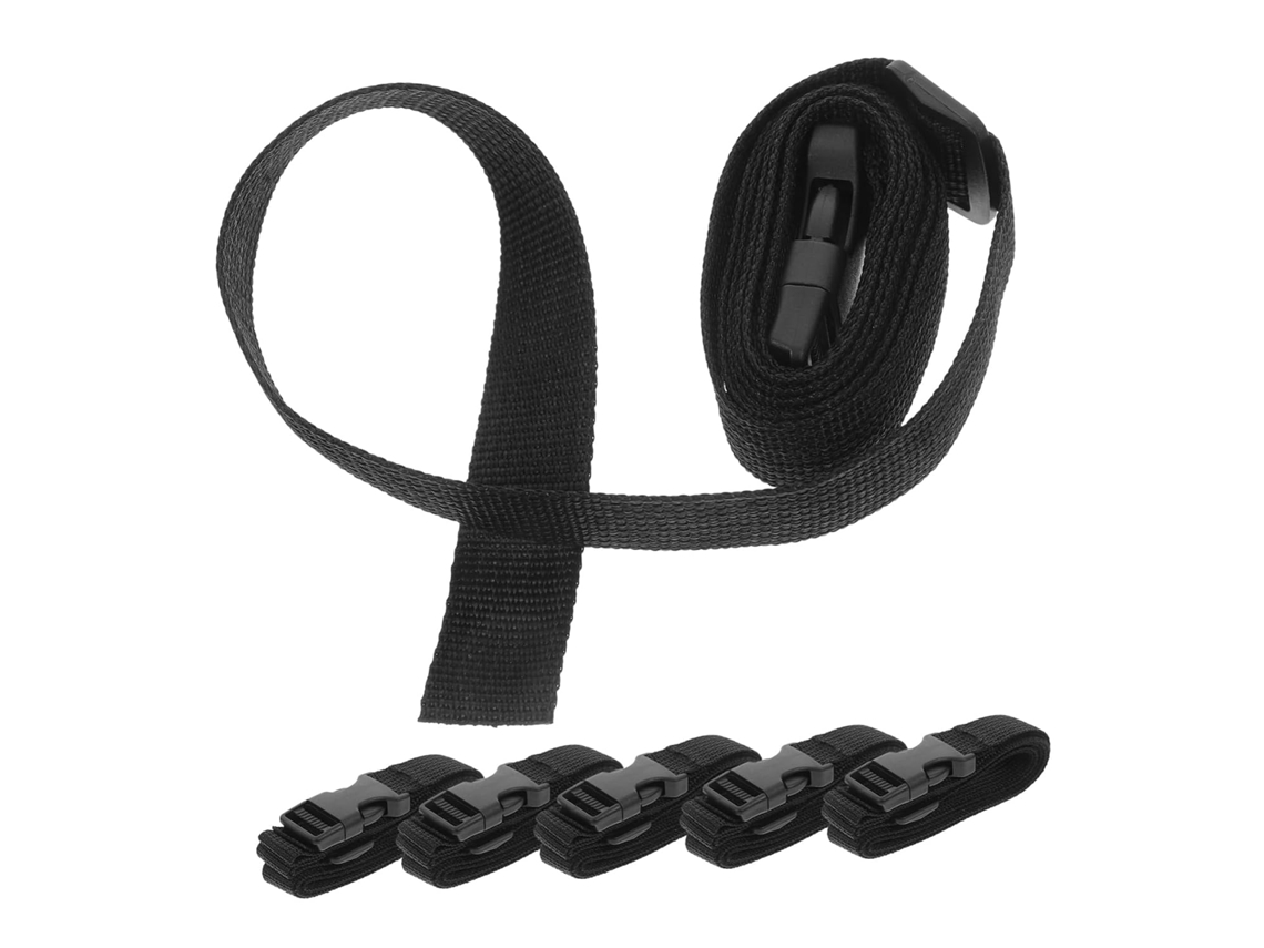 Conjunto De 6 Cintas Bagagem Em Nylon Preto Com Fivela Liberação Rápida Pochetes E Mochilas, Ajustáveis, Com