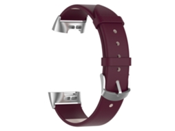 Pulseira de Relógio de Couro para Fitbit Charge 3, roxa e vermelha, substituição