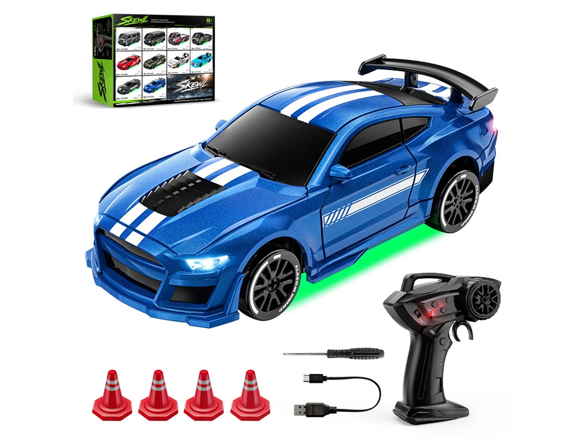1/64 4wd Rc Mini Carro De Deriva Carro De Controle Remoto De 2.4ghz Com Luz Led, Presente Para Crianças Digitallab (azul E94)