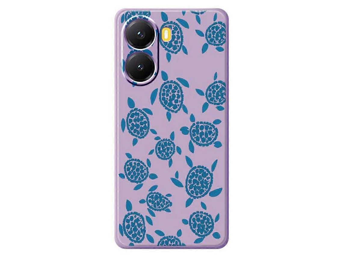 Capa Tkdaddy Para Xiaomi Redmi Turbo 4 5g / Poco X7 Pro 5g, Capa Traseira De Tpu Com Estampa De Tartaruga Azul E Bordas Retas, Roxa