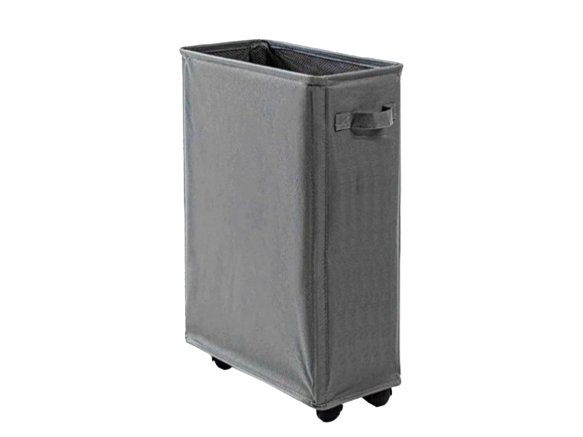 Cesto De Roupa Suja Com Rodas, Design Compacto Compacto, Caixa De Armazenamento De Roupas Dobrável E Fina Com 4 Rodízios E Laterais