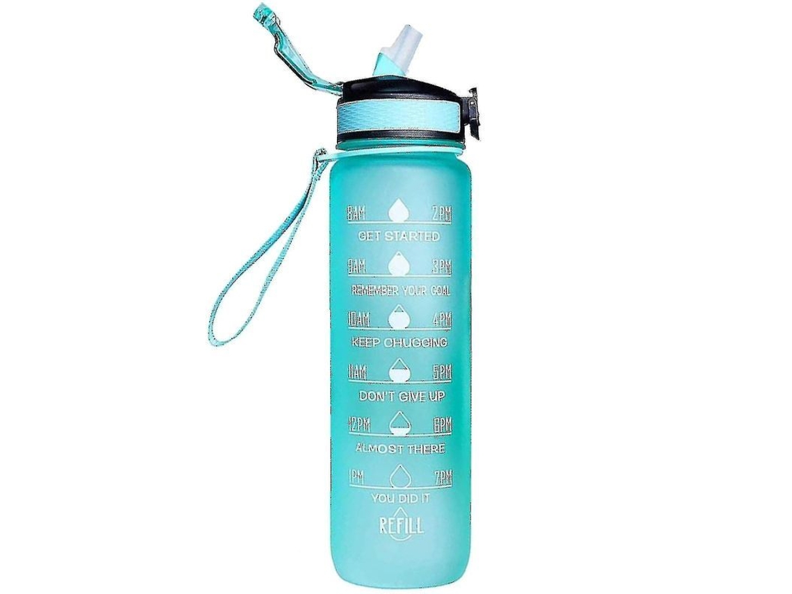 Garrafa De Água 1000ml Tritan Sem Bpa, Antivazamento Com Marcadores De Tempo E Frases Inspiradoras Estilo 11