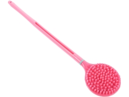 Escova De Banho Removível Silicone Rosa Para Adultos Com Cabo Longo, Escova De Banho Massageadora Para Limpar E Suavizar
