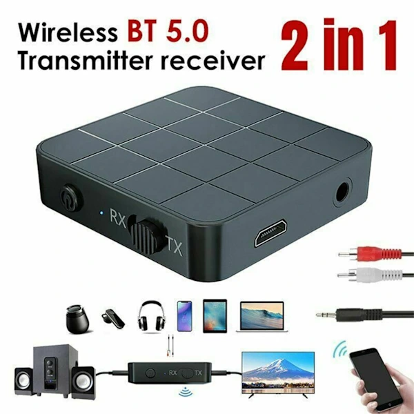 Adaptador Bluetooth 5.0 2 Em 1 Transmissor E Receptor Sem Fio