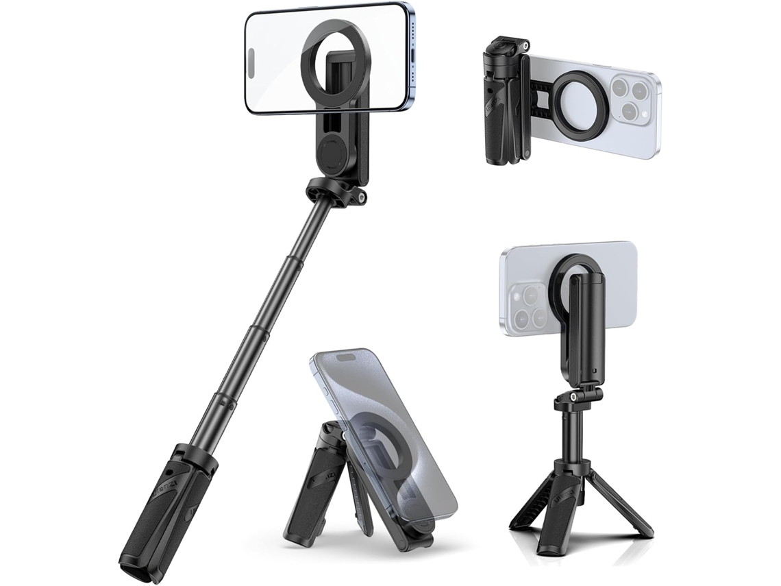 Lurelia Tripé Magnético Magnético, Bluetooth, Controlo Remoto, Rotação 360°, Ajustável, Em Plástico