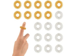 20 Anéis De Massagem Com Pontes, Conjunto De Acupressão Para Dedo, 2 Cores