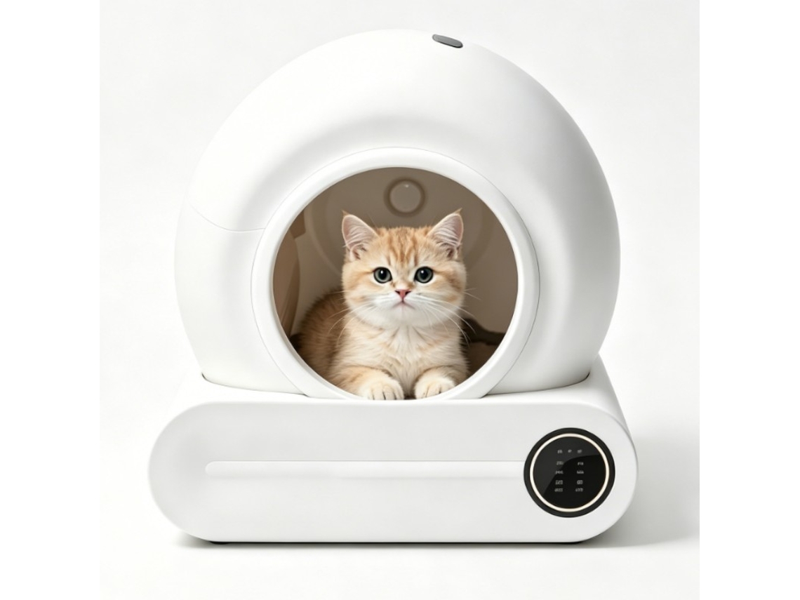 Caixa de areia automática inteligente para gatos, 65 L, silenciosa, com aplicativo, 1,8 kg ROLIPO