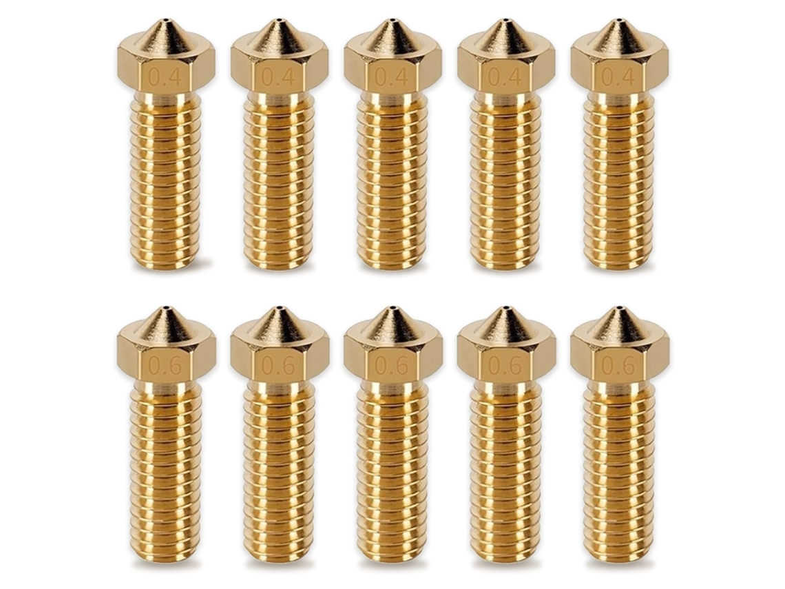 10 Bicos De Latão Para Impressora 3d Bicos De Latão 2 Bicos Extrusores Zeuxo (0,4 Mm, 0,6 Mm)