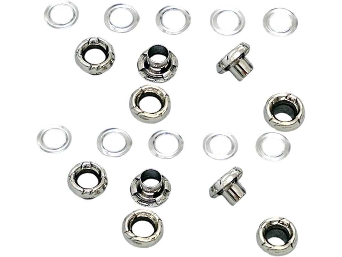 Set Of 10 Ilhós Metal Com Arruelas, Em Liga Zinco, Leves,