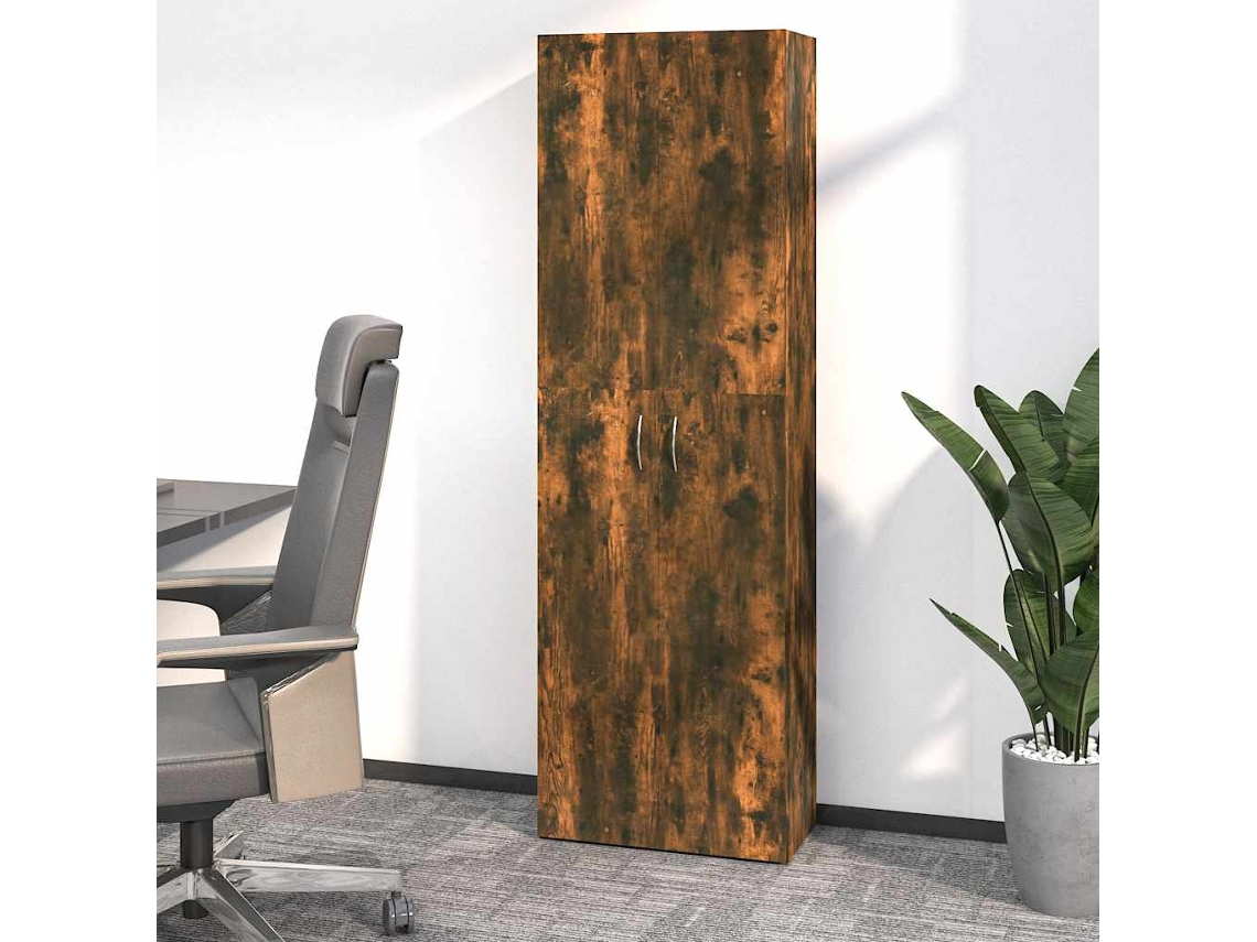 Vidaxl Armário Escritório 60x32x190cm Derivado Madeira Carvalho Fumado