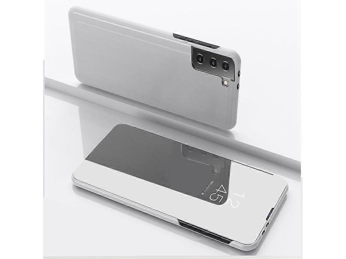 Capa De Couro Espelhado Banhado A Ouro Para Samsung Galaxy S23+ 5g Com Suporte.