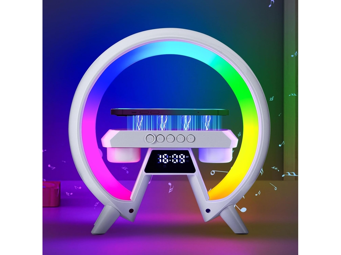 Luminária De Mesa Led, 15w, Bluetooth, Temporizador, Para Cabeceira, Escritório, Sala Ou Ambiente Decorativo