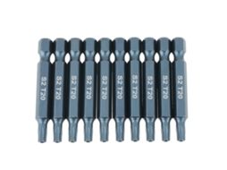 Kit De 10 Brocas De Parafuso Estrela Segurança T20 Com Cabo Hexagonal 1/4" 50mm Magnético