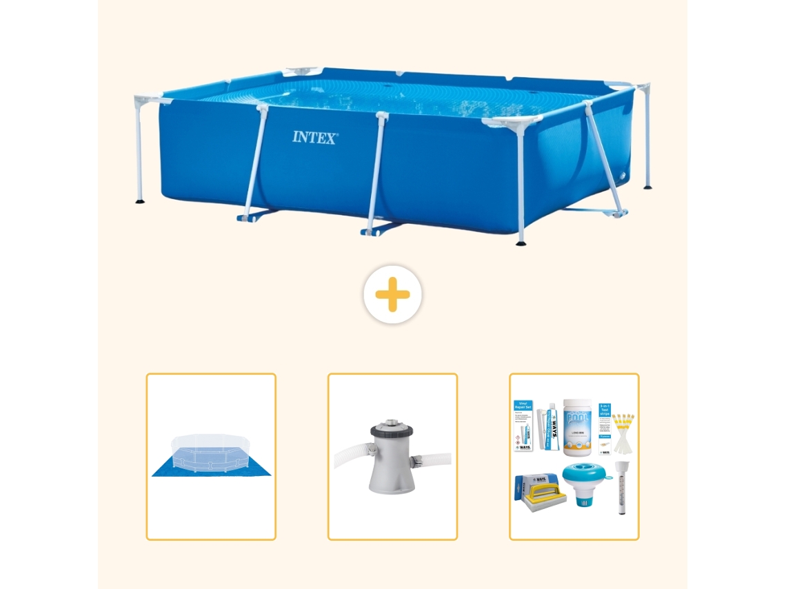 Intex Piscina Com Estrutura Retangular - 220x150x60 Cm - 4-peças S21248