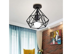 2026 lâmpada de Teto Led Industrial Vintage de Metal com Jaula Diamante E27 25cm