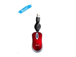 Mouse Com Fio De Cabo Retrátil Beisk, Preto/prata/azul/vermelho Multi Cor Mouse Portátil De Escritório