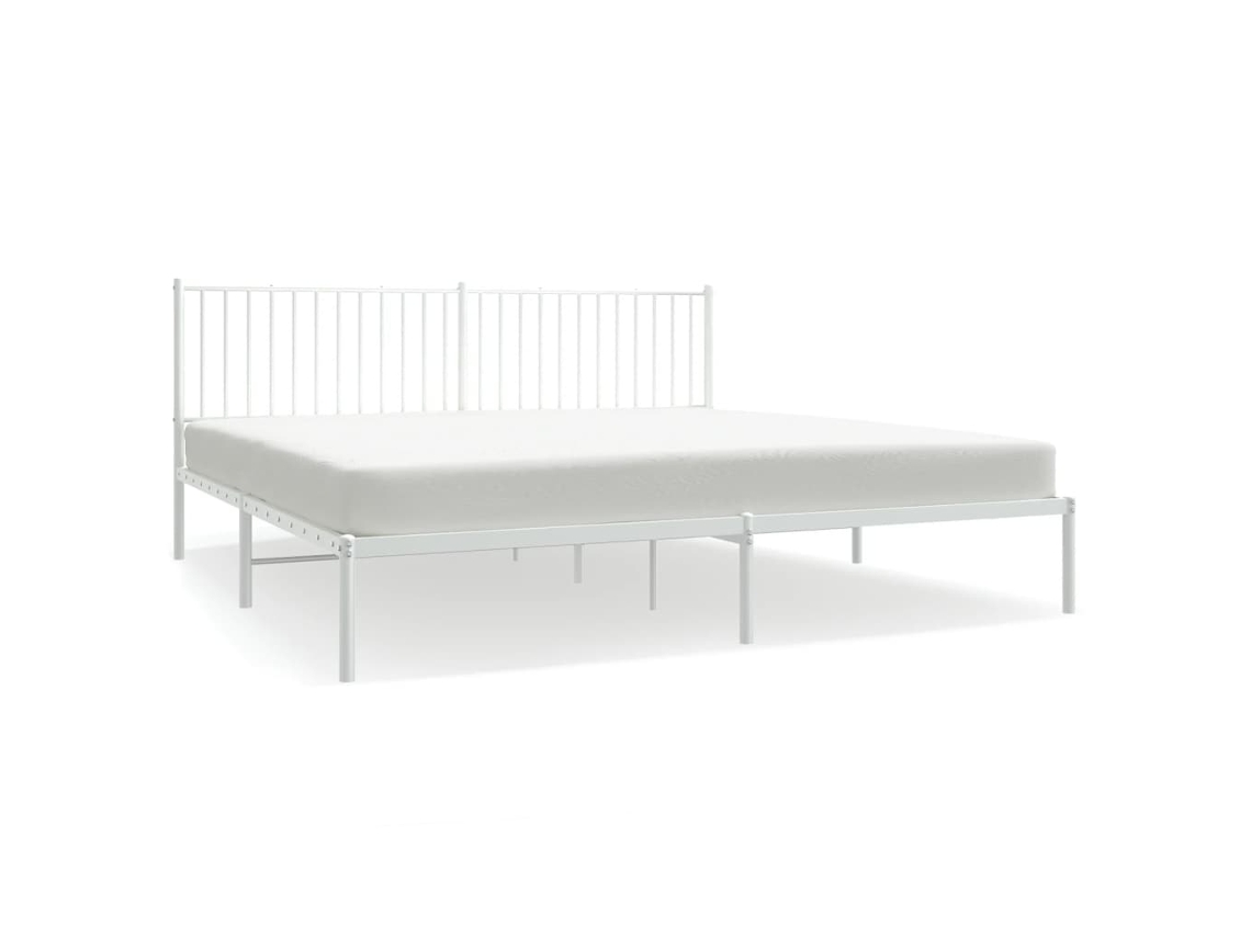 Bed Frame, Bed Frames Vidaxl Branco Aço (193 X 203 Cm)