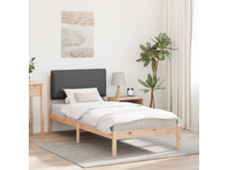 Vidaxl Estrutura de Cama com Cabeceira Estofada Marrom e Cinza Escuro