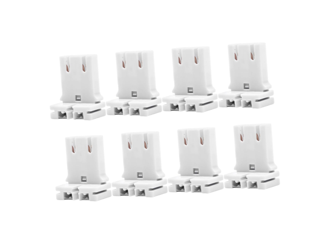 Conjunto De 8 Soquetes Para Lâmpadas Fluorescentes Com Adaptador Para Lâmpadas Tubulares