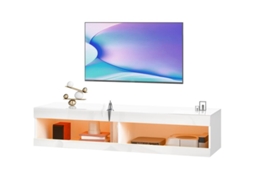 Este Suporte Para Tv Possui Luzes Led Rgb Integradas Que Podem Ser Controladas Por Um Comando, Exibindo 16 Cores Diferentes.