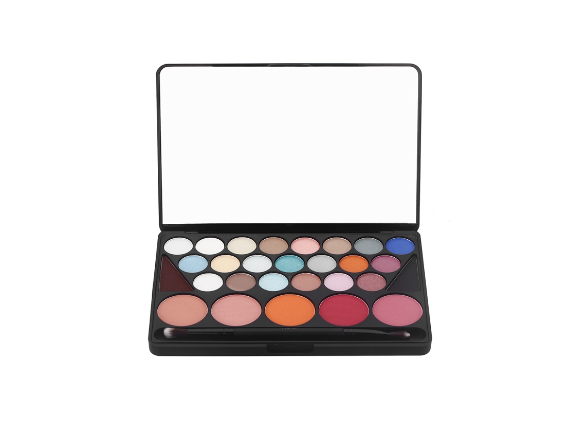 Paleta De Maquillaje Profesional 28 Colores: Sombras De Ojos, Rubor Y Cejas Con Brocha Y Espejo