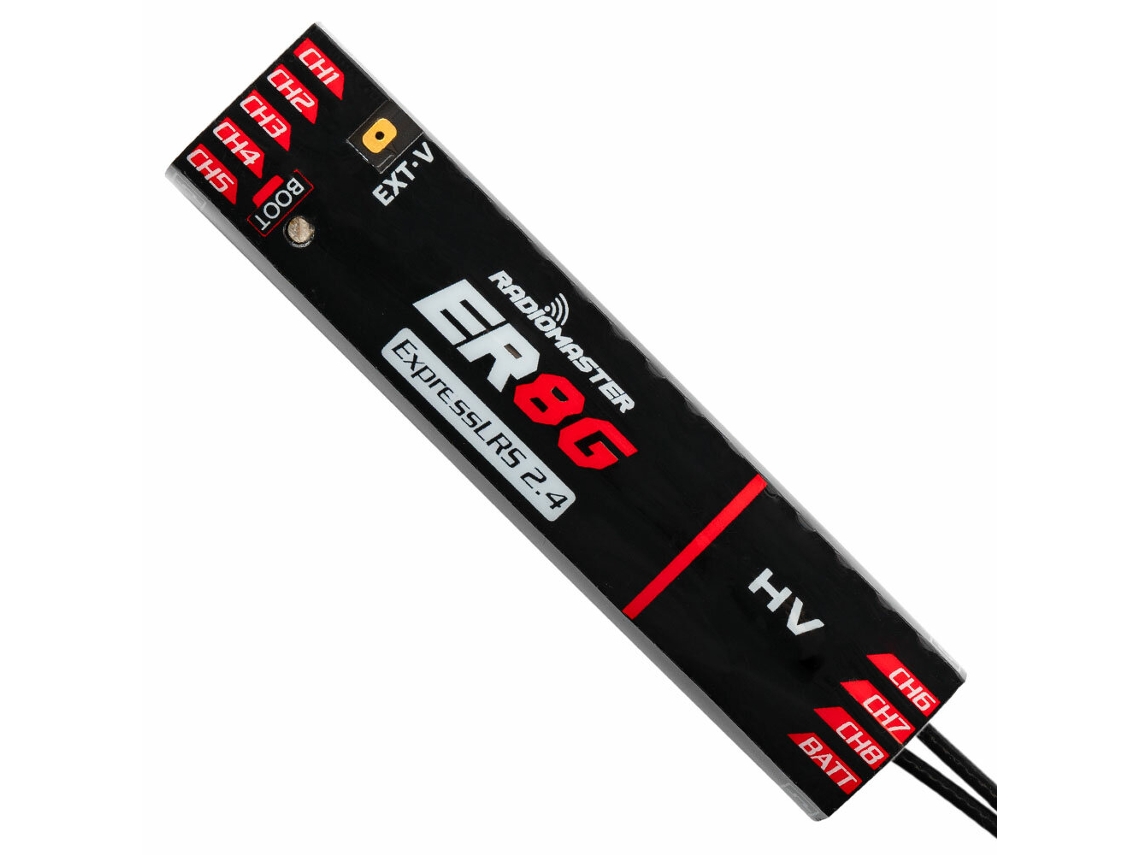 Er8 gv Radiomaster Er8 g/er8 gv Receptor Expresslrs Elrs Rx 2.4ghz 8ch 100mw Pwm Suporte Telemetria Tensão para Drone Avião Planador Fpv MDUG
