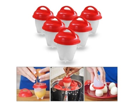 6 pçs fogão de ovo antiaderente silicone ovo caldeira ovo egglettes fogão LEOHOUSE