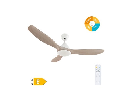 Ventilador De Teto Luma Com Luz Led Regulável E Controle Remoto Branco Niaros (40w 3cct 1534lm)