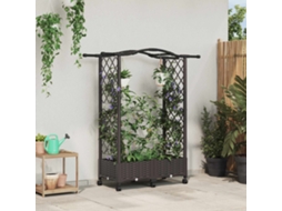 Vidaxl Cama Elevada Com Treliça E Telhado Castanho 124 X 40 X 129 Cm