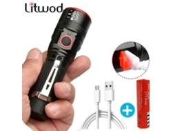 Lanterna Led Xm L T6 De Alumínio De Alta Qualidade, Recarregável Por Usb, Bateria 18650, Com Zoom, À Prova Dágua, Para Acampamento. Loja Olysi