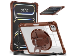 Capa Híbrida Transparente De Tpu Com Suporte Giratório Para Ipad Pro 11 2024.
