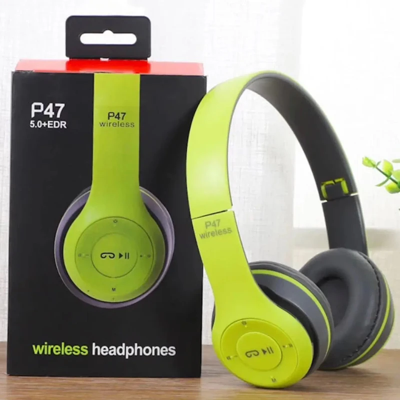 Auricular Cancelamento Ruído MDUG, Verde P47, Bluetooth para iPhone, Huawei, Samsung
